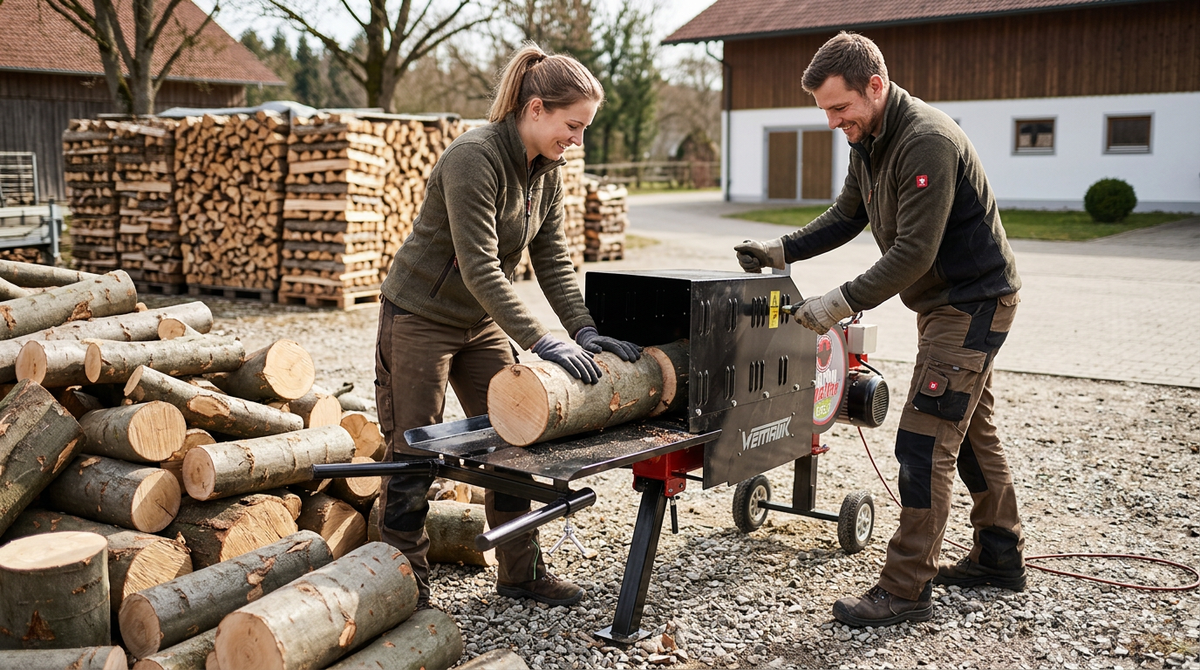 Mood: Holzspalter: Wie viel Spaltkraft brauche ich? 6, 8, 10 oder 22 Tonnen nach Holzart und Scheitlänge