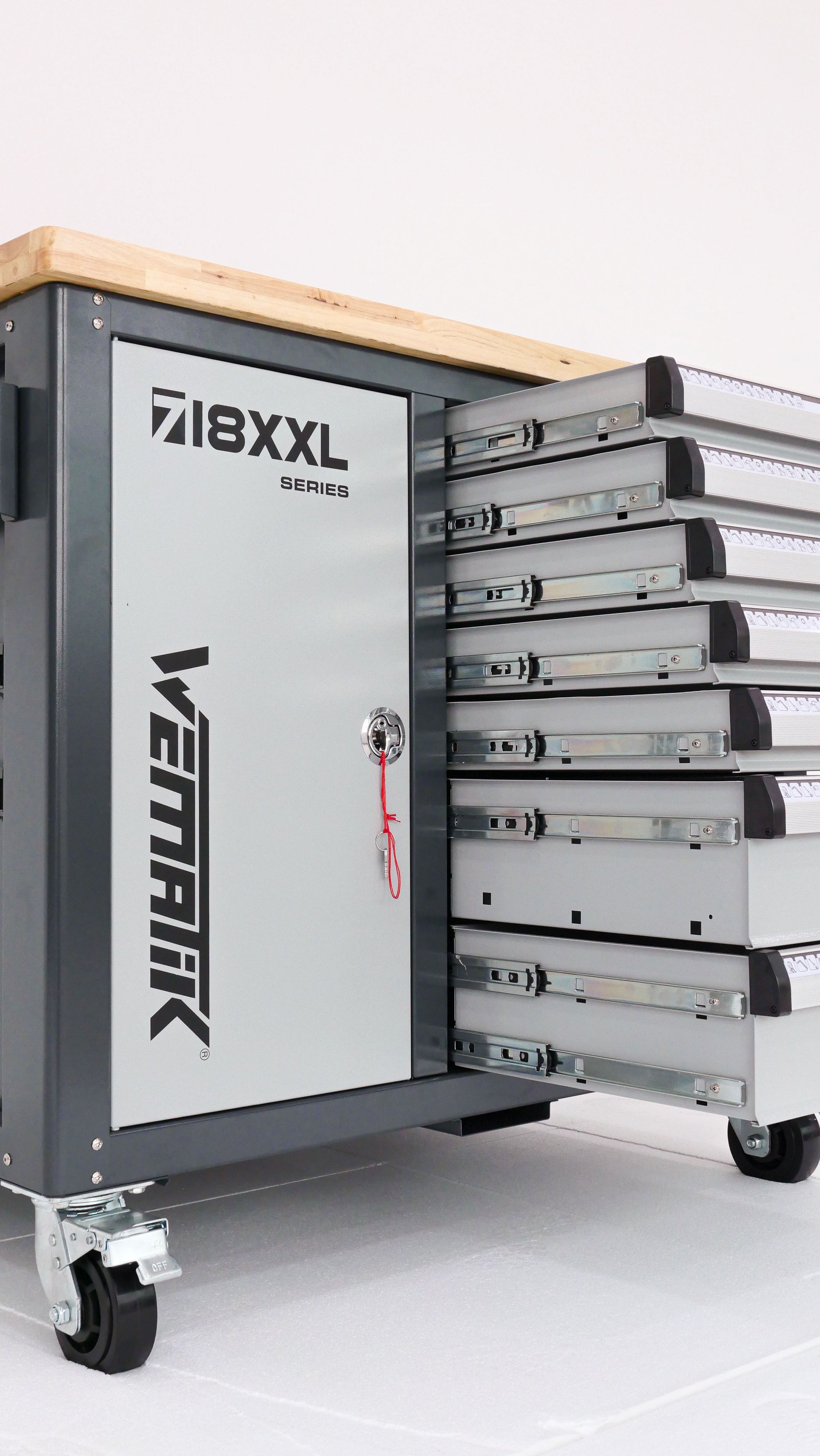 Wematik Werkstattwagen 718XXL bestückt mit 12 Werkzeugmodulen