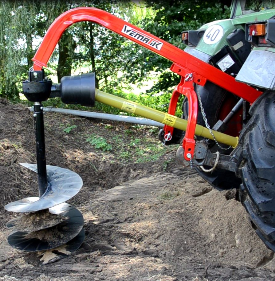 Erdbohrer "Adelaide" mit 12" Bohrer, für 3-Punkt-Aufnahme Kat. 1 und Kat. 2