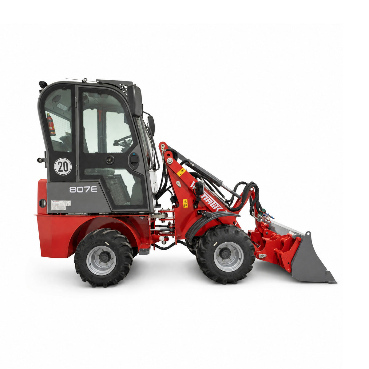 Elektroradlader 807E - geschlossene Kabine, 800 kg Hubkraft, Euro-Aufnahme