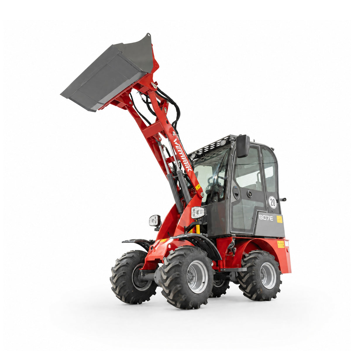 Elektroradlader 807E - geschlossene Kabine, 800 kg Hubkraft, Euro-Aufnahme