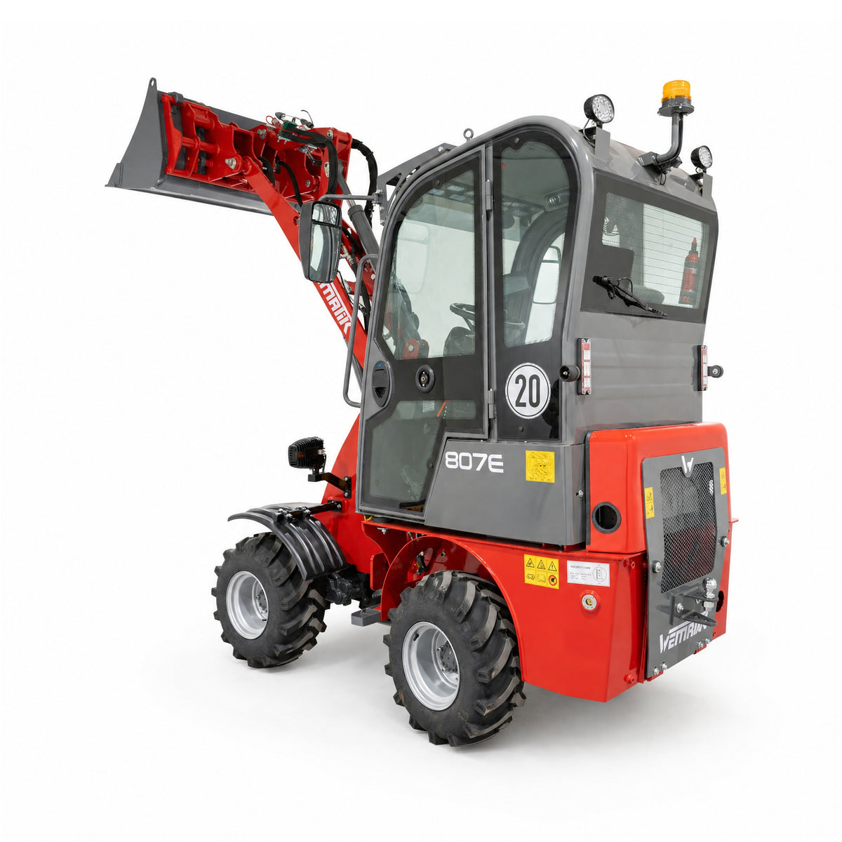 Elektroradlader 807E - geschlossene Kabine, 800 kg Hubkraft, Euro-Aufnahme