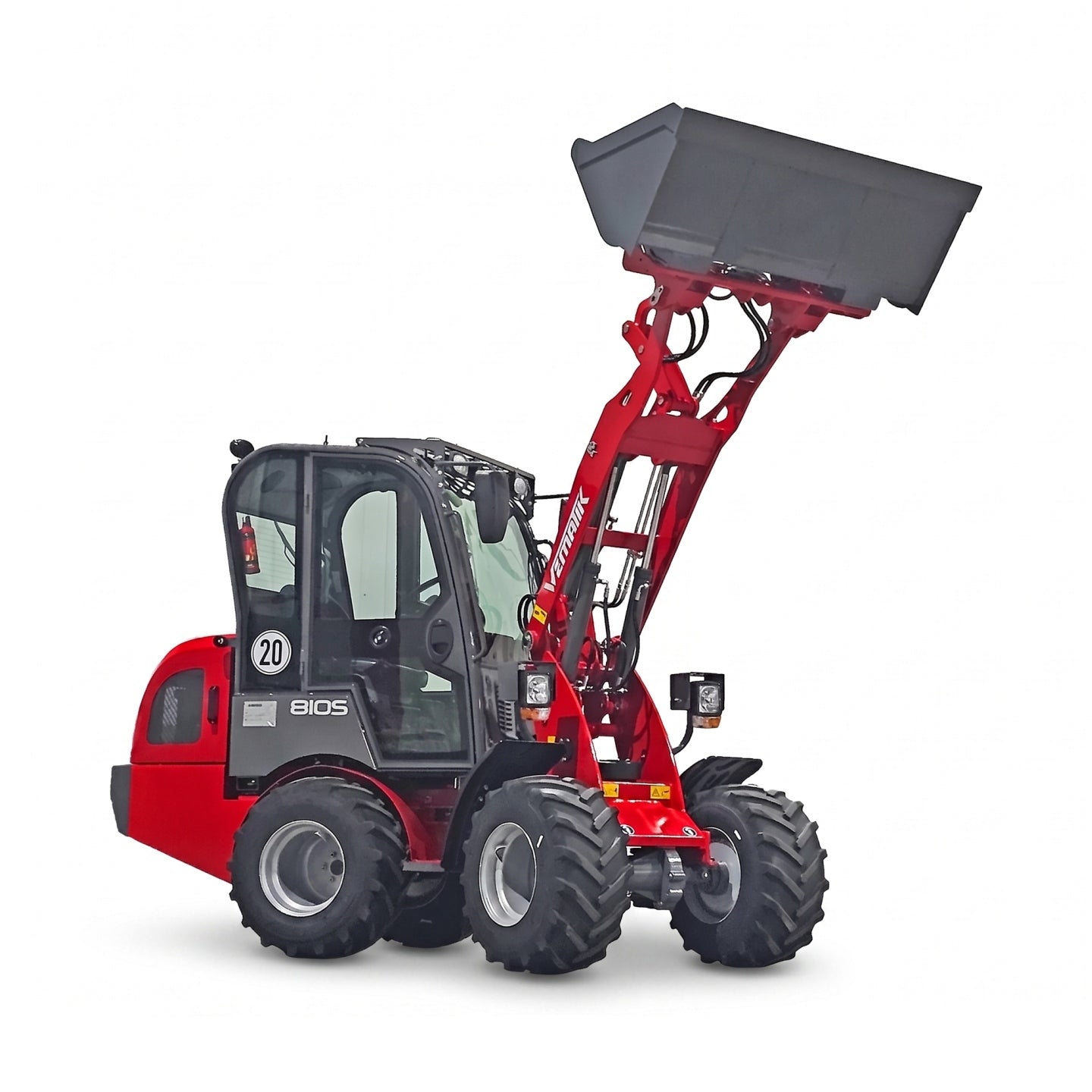 Radlader "810S Plus", Hoflader mit Vollkabine und 900 kg Hubkraft