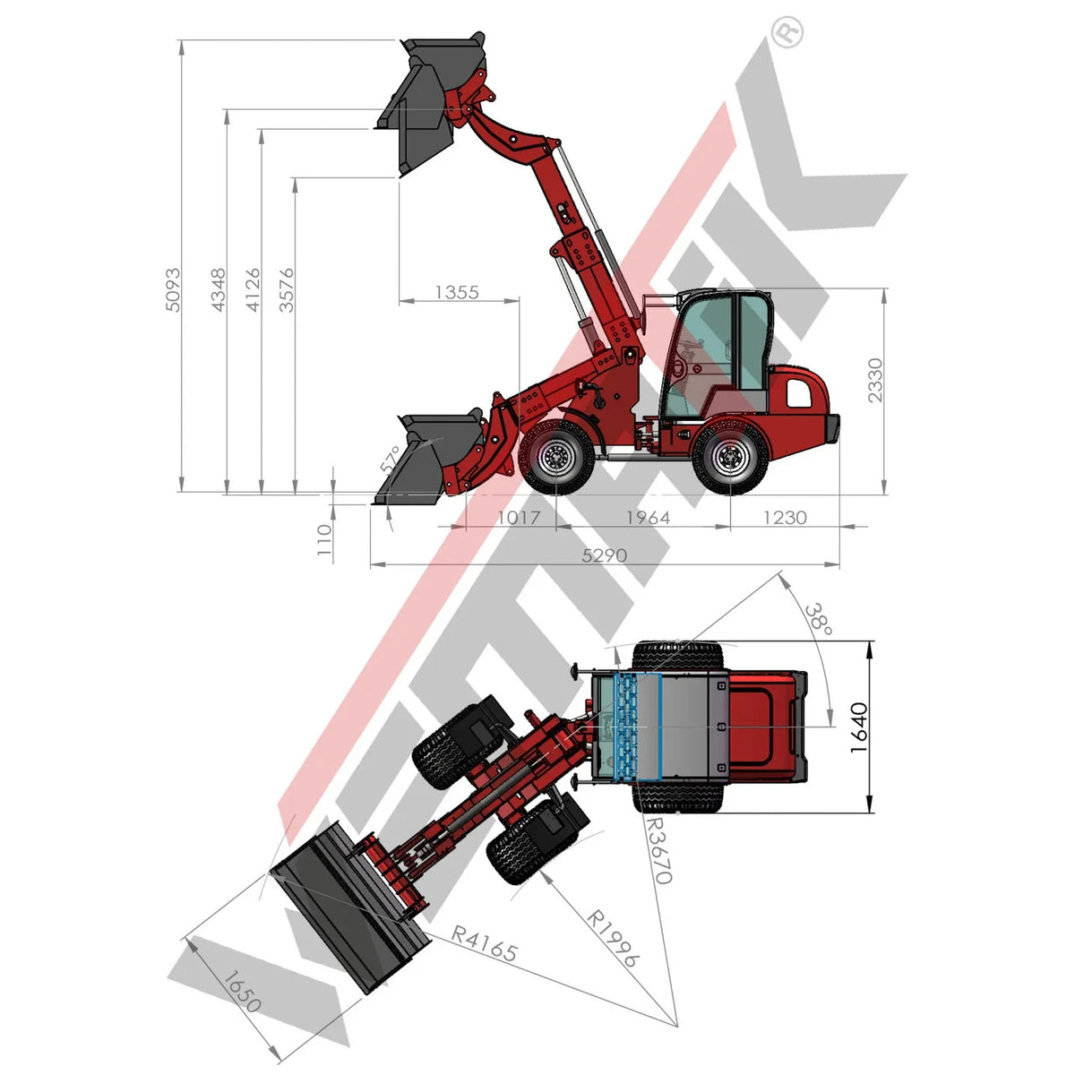 Teleskopradlader "815T Plus" Hoflader, 50 PS Yanmar Motor, 1500 kg Hubkraft
