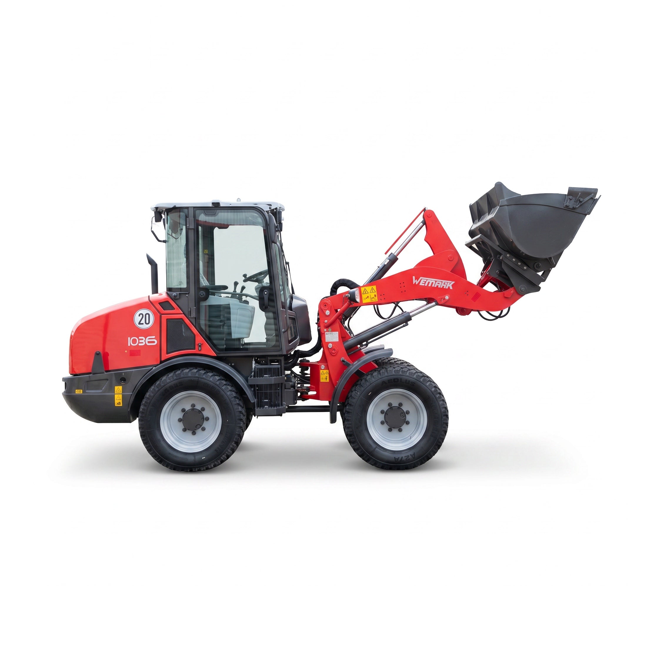 Radlader "1036", Hoflader mit Vollkabine, 35 km/h und 2000 kg Hubkraft