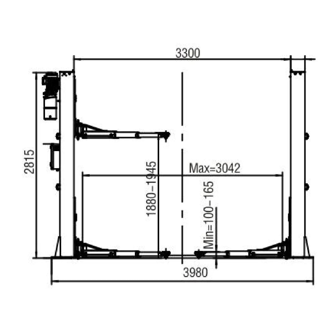 2-Säulen-Hebebühne "New Jersey" 5,5t, 230V, elektromagnetische Verriegelung
