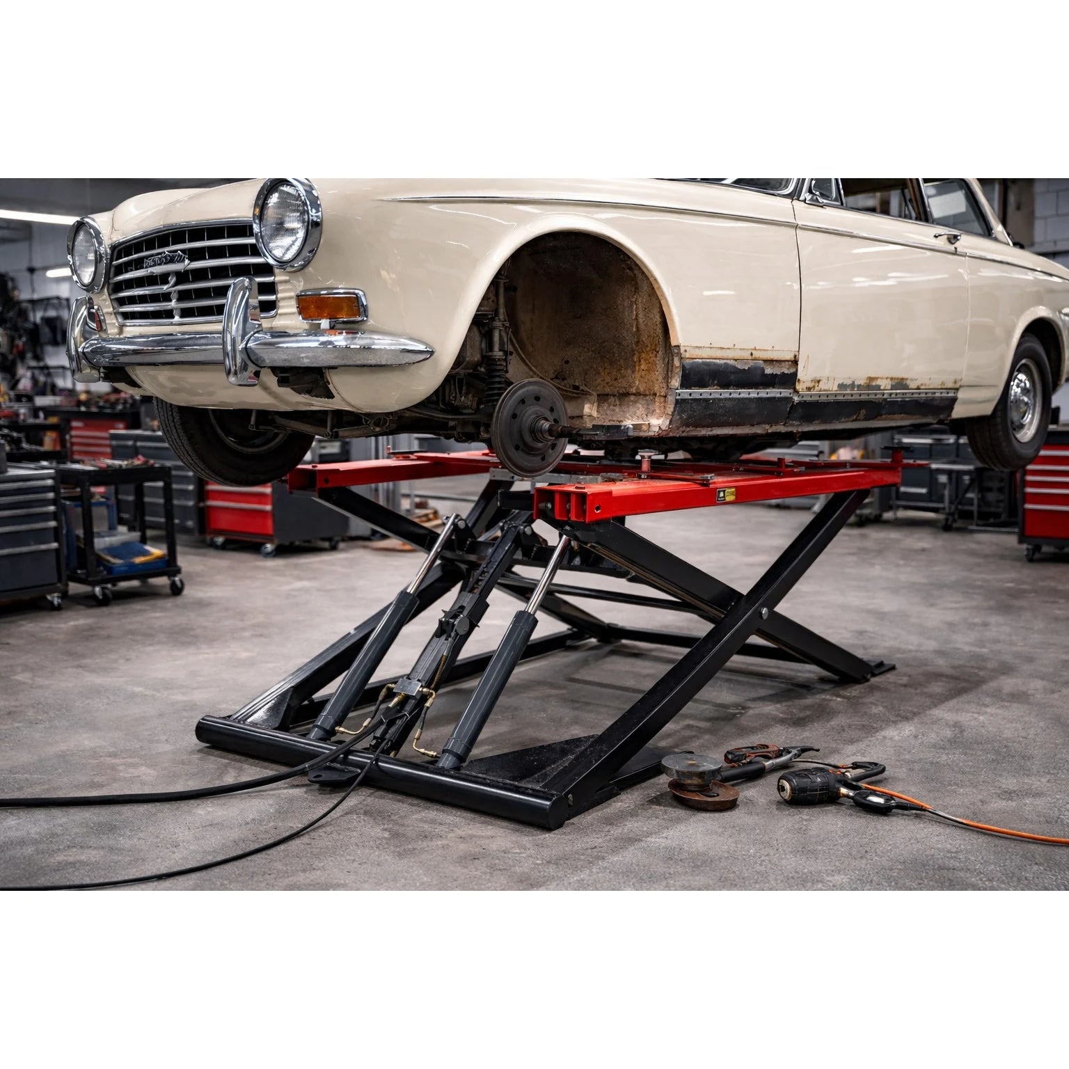 Scherenhebebühne "St. Louis" - 2700 kg Hubkraft, 1400 mm Hubhöhe, 230V