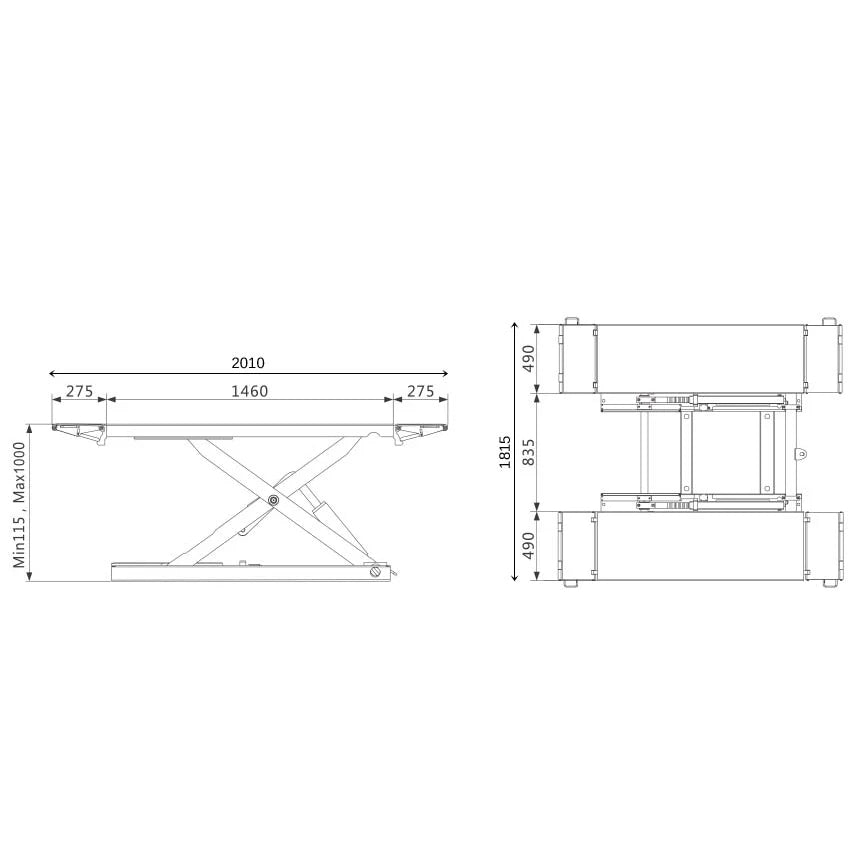Scherenhebebühne "San Francisco Plus 2.0" - 4000 kg Hubkraft, Fahrwerk
