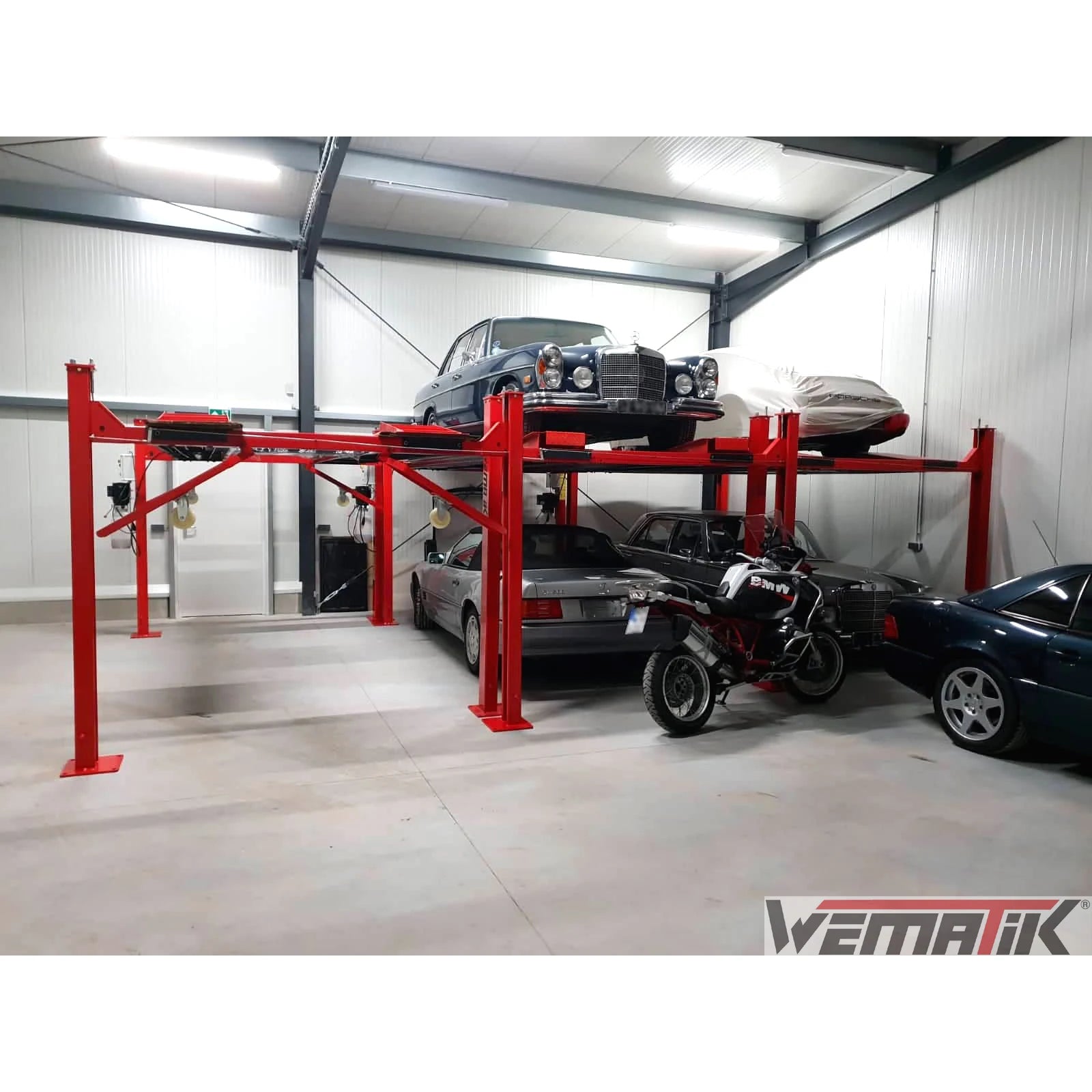 4-Säulen-Hebebühne "Memphis" 4t, 230V, Parkhebebühne