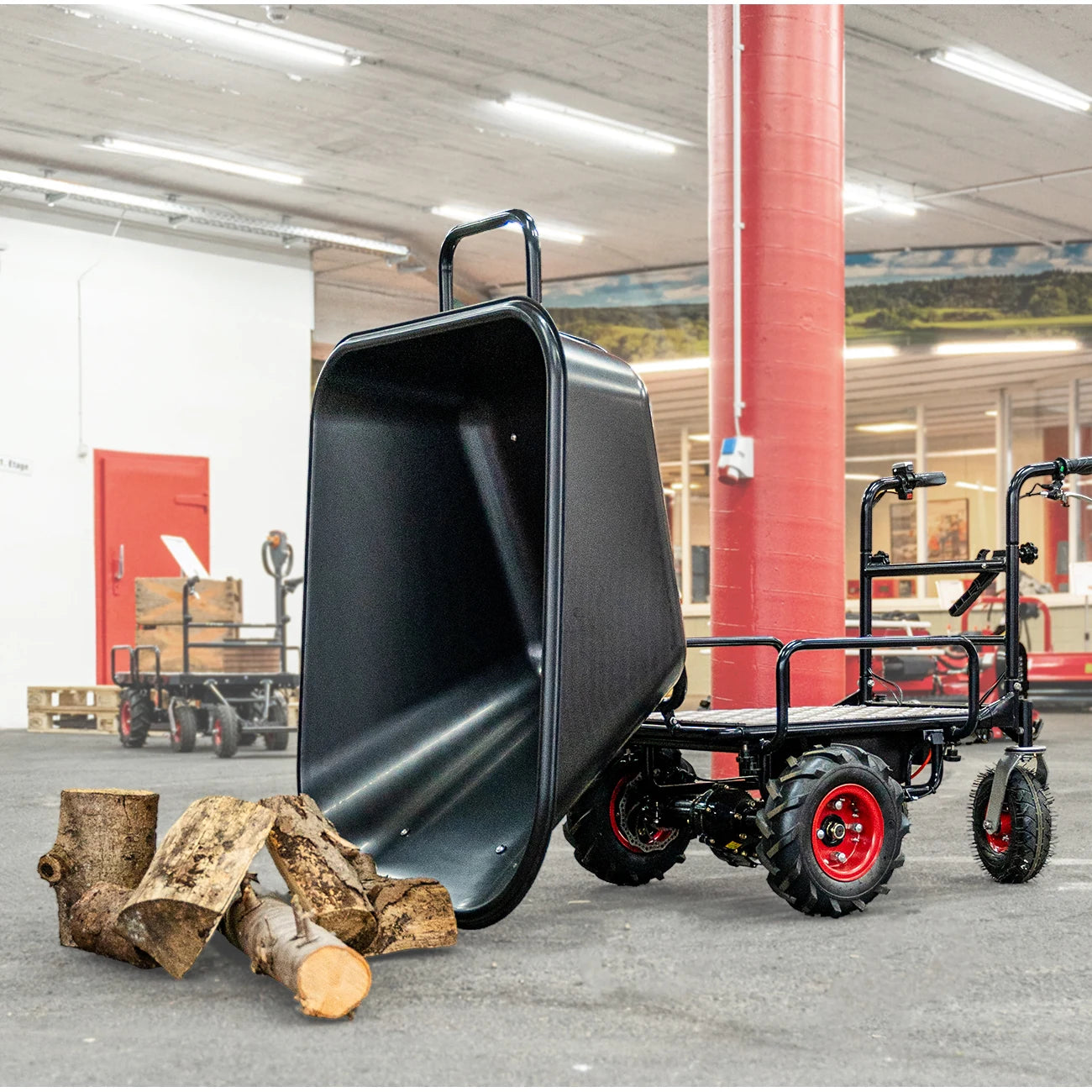Elektrische Schubkarre "Regina", 250 kg Ladekapazität, Akku-Betriebszeit 7 Std.