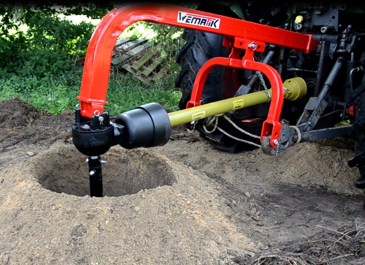 Erdbohrer "Adelaide" mit 12" Bohrer, für 3-Punkt-Aufnahme Kat. 1 und Kat. 2