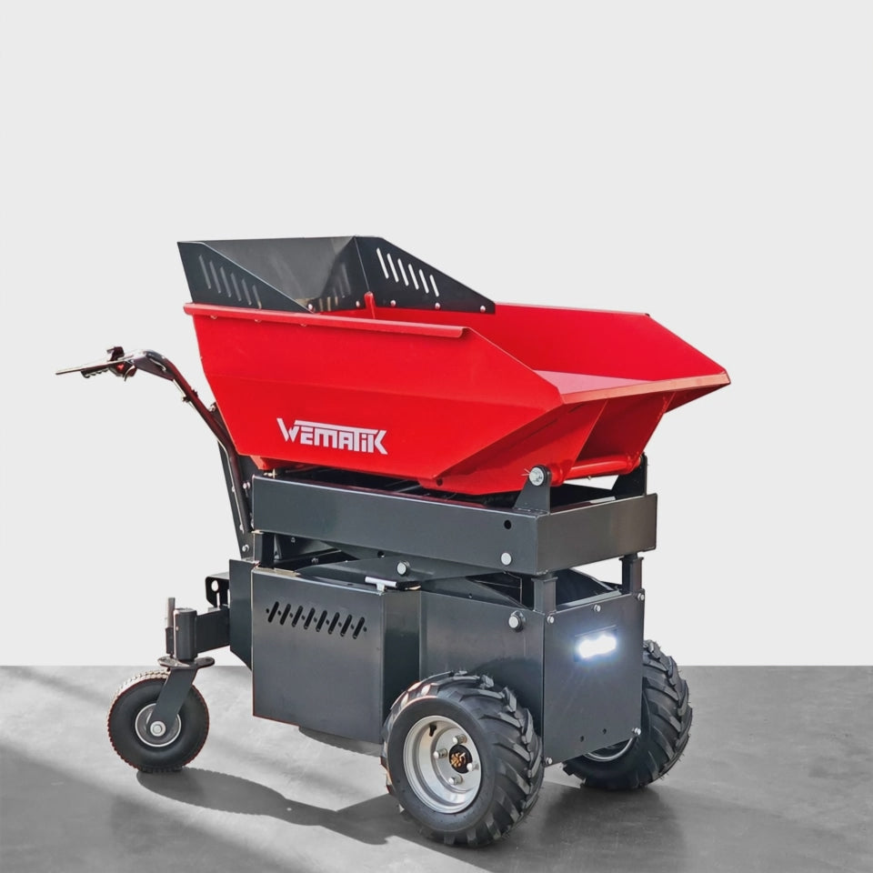 Video laden: Elektrische Schubkarre "Victoria Pro", 500 kg Hubkraft, Pendelachse, 1 kW